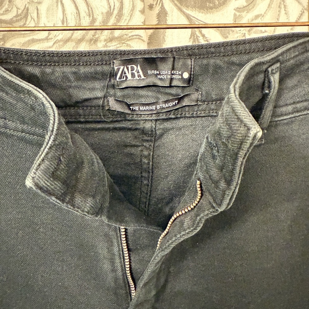 Zara Black Wide-Leg Pants - Picture 2 of 6
